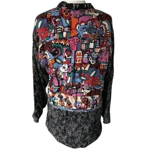 Platinum By Dorothy Schoelen Vintage 80s Abstract Funky Blazer Jacket Women SZ M - Picture 4 of 16